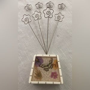 Cute photo print holder with butterfly stand, like new.